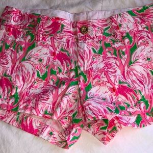 Lilly Pulitzer shorts colony small flamingos